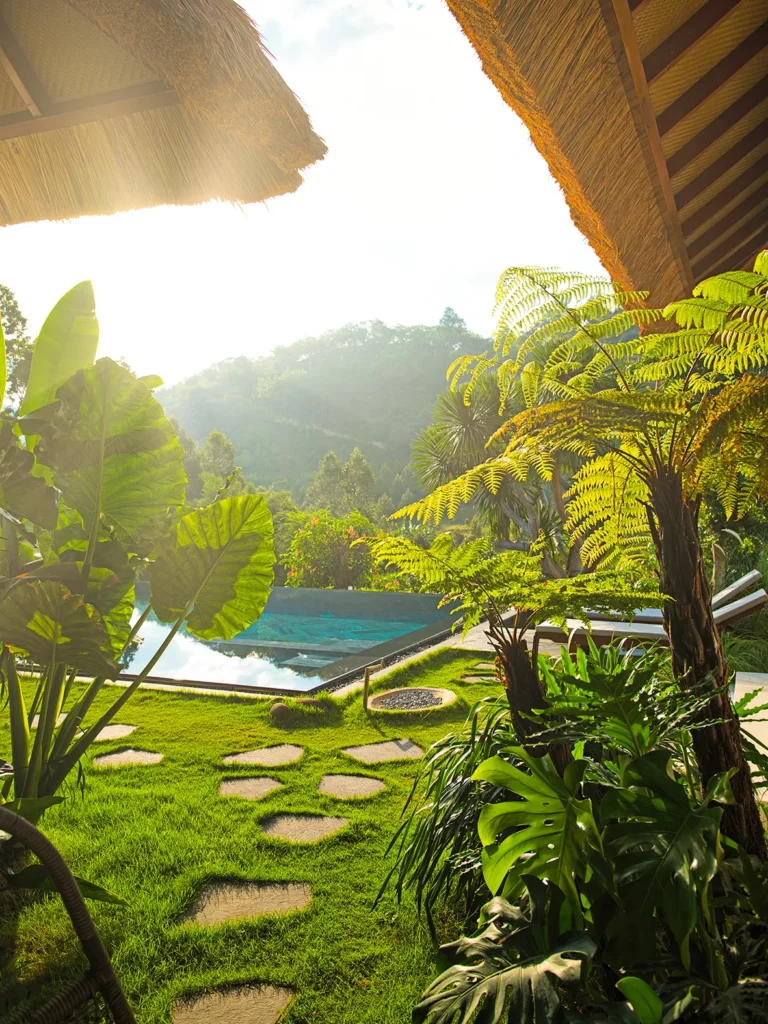 khung cảnh khuôn viên lâm đồng tropical villas